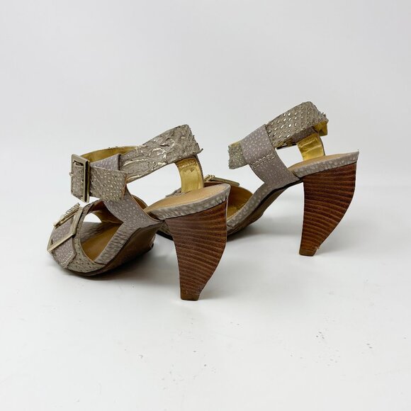 Dumond Snakeskin Leather High Heels - Picture 6 of 13